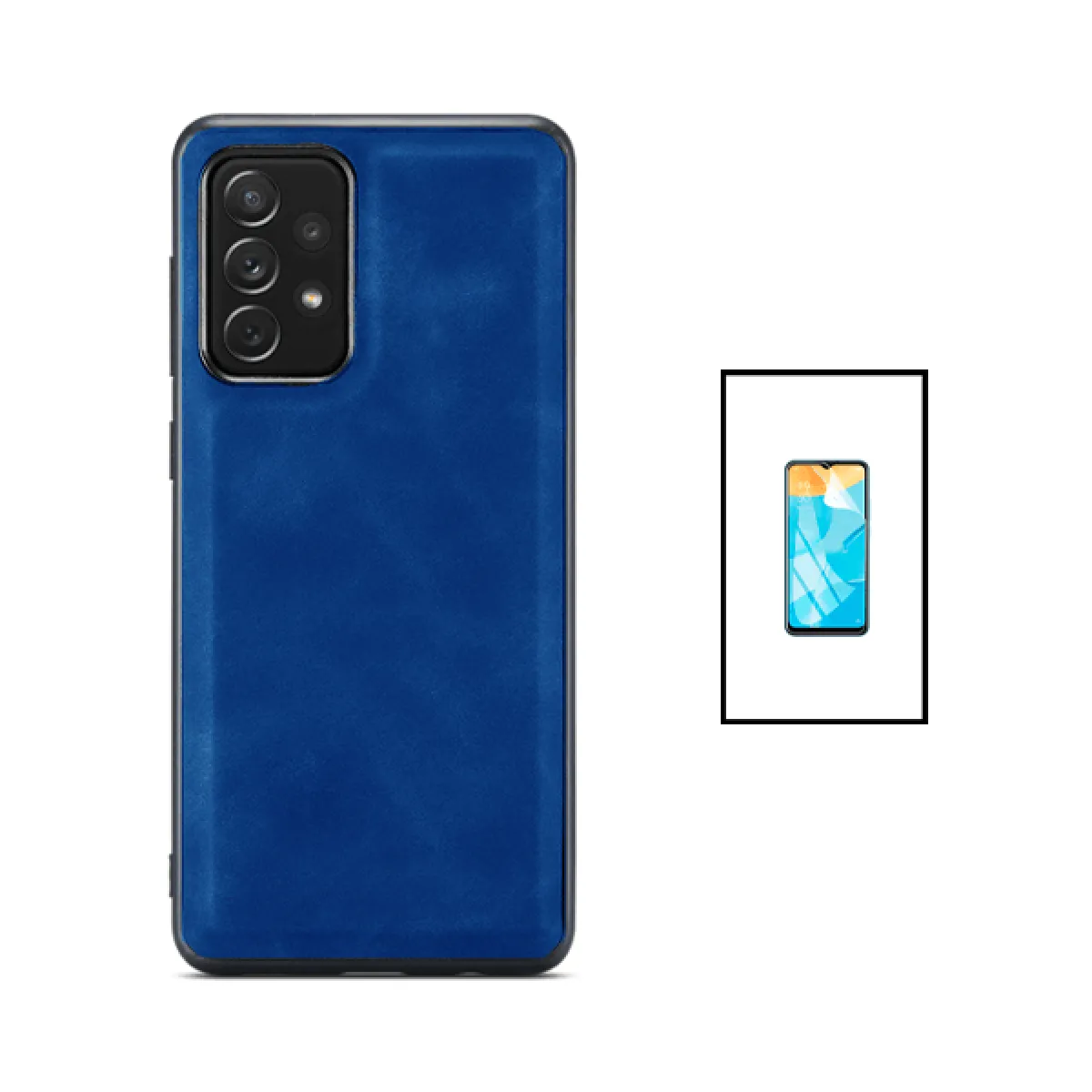 Kit Coque MagneticLeather + Film de Hydrogel pour Samsung Galaxy A52 - Bleu