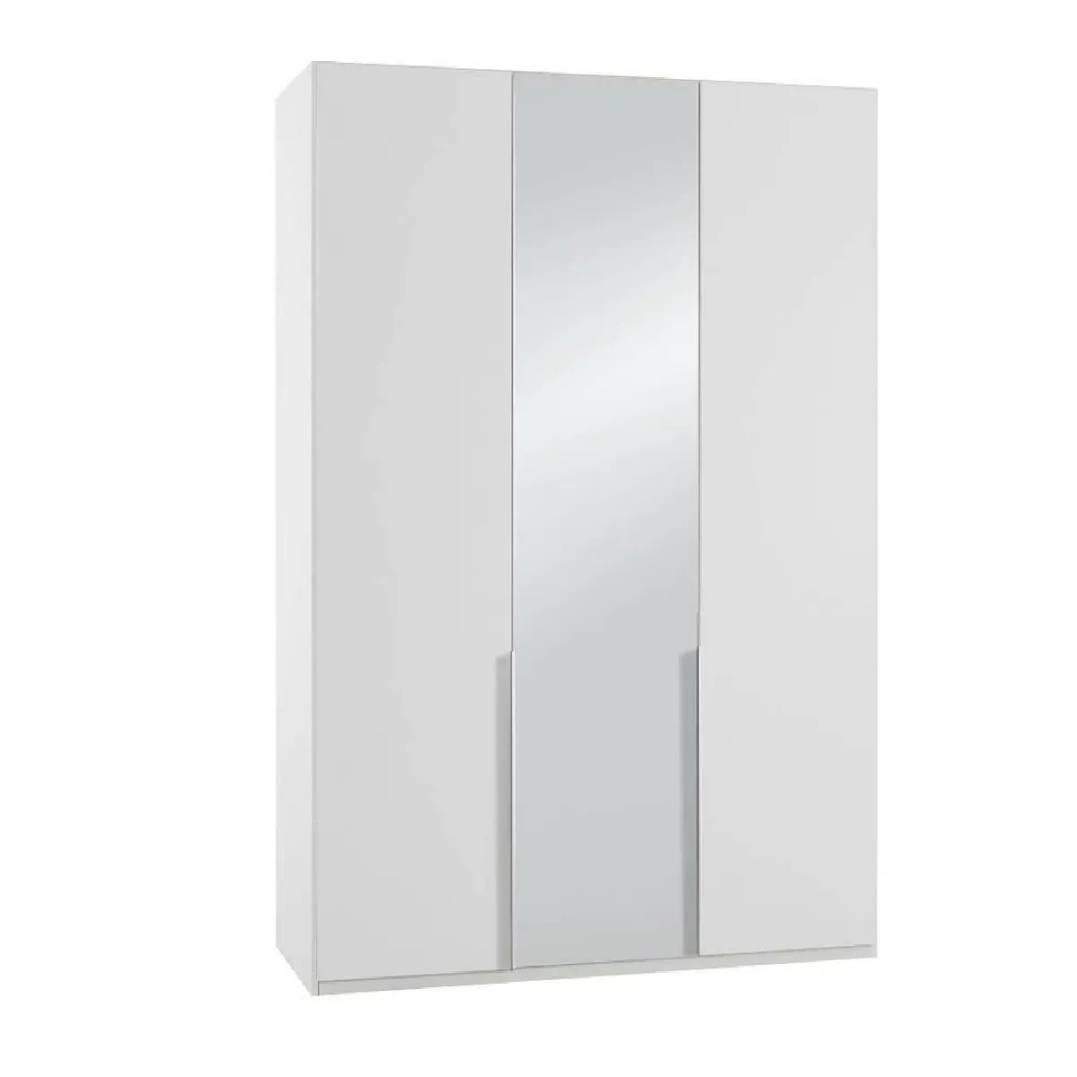 Armoire 3 portes 1 miroir WILMA 135 cm blanche