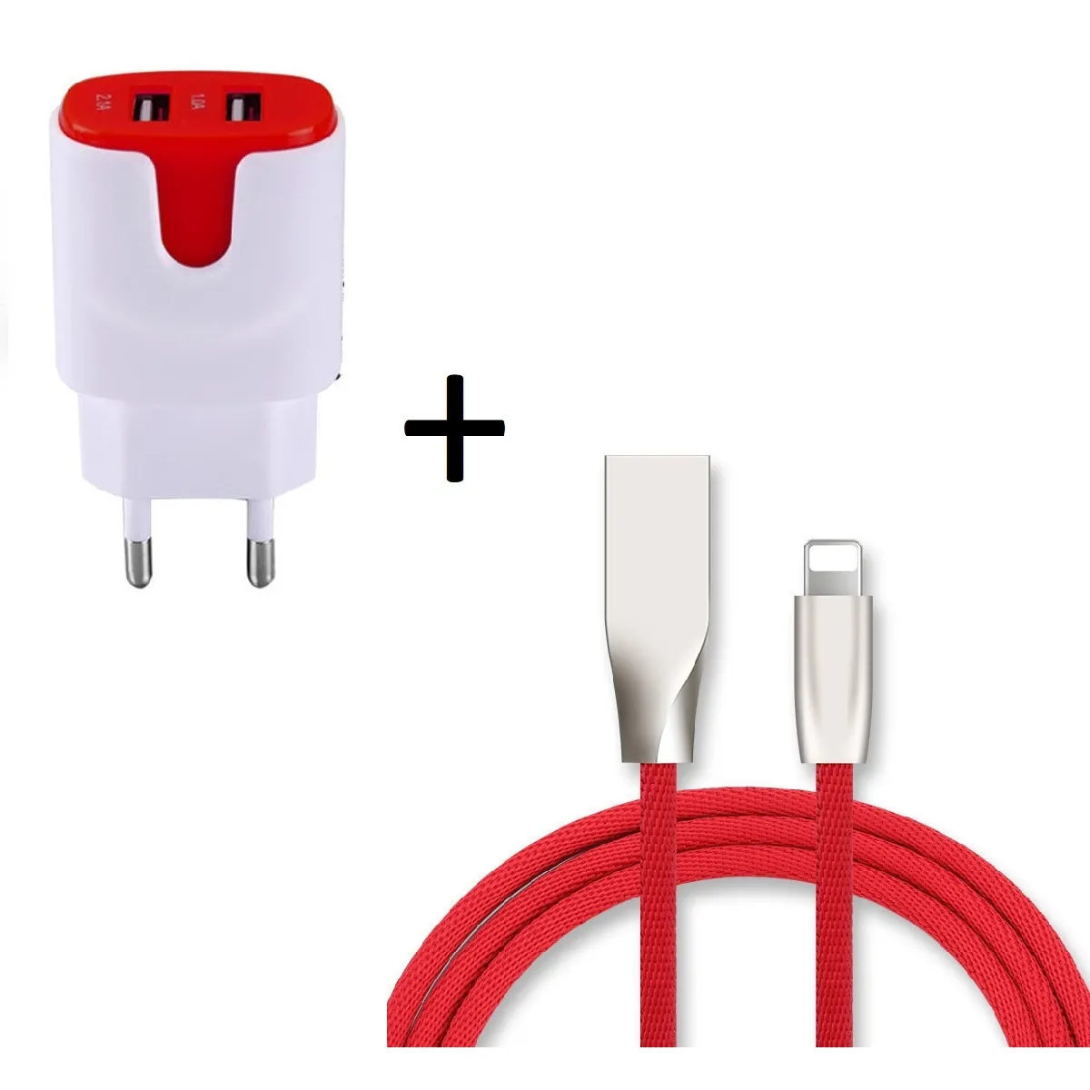 Pack Chargeur Lightning pour IPHONE 8 PLUS (Cable Fast Charge + Double Prise Secteur Couleur USB) APPLE IOS