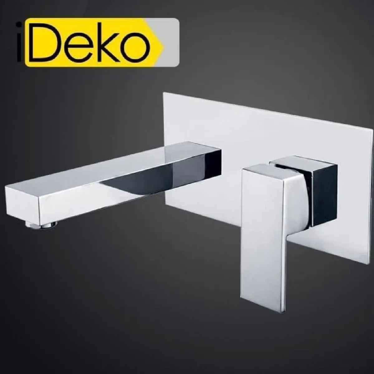 iDeko®Robinet Mitigeur lavabo salle de bain baignoire et cuisine au mur caché en Laiton Moderne Céramique chrome ID6201