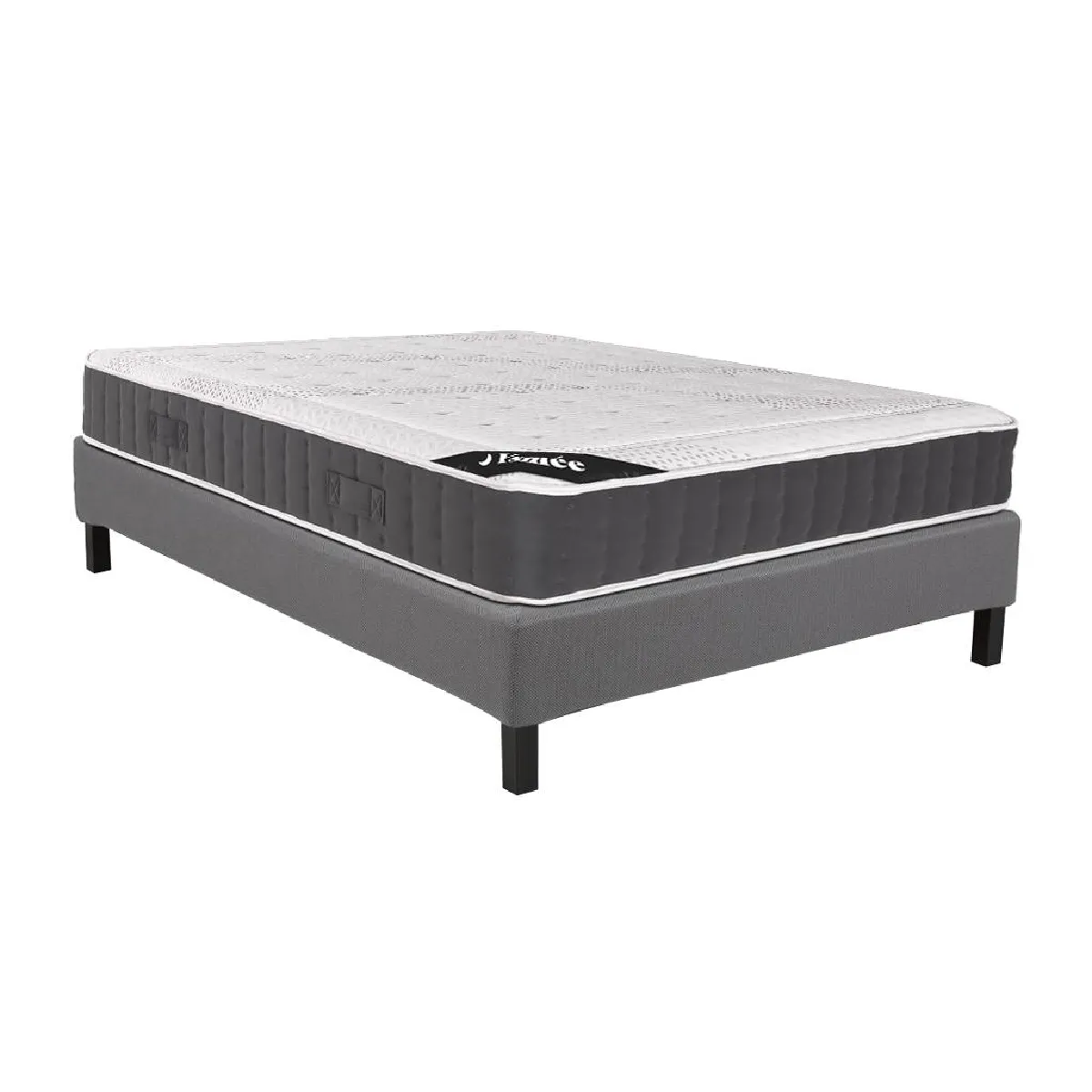 Ensemble 140 x 190 cm sommier déco en kit + matelas ressorts ensachés accueil mémoire de forme ép.27cm - ATLANTIDE de YSMÉE