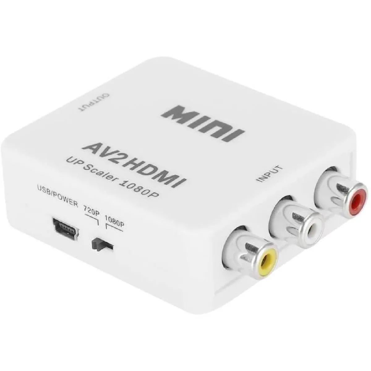 Convertisseur RCA vers HDMI, Mini Adaptateur RCA vers HDMI AV2HDMI convertisseur HD, convertisseur Audio vidéo HDMI prenant en A201