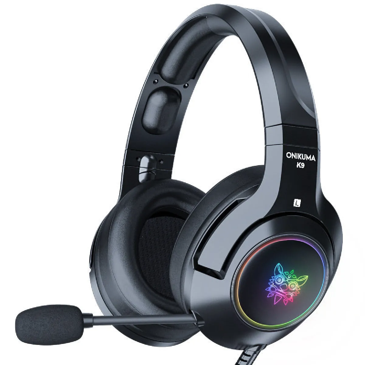 Casque de jeu avec micro et éclairage LED RGB pour PS4, Xbox One, ordinateur portable, ordinateur, Mac, jack 3,5 mm Surround son stéréo isolant du bruit Over Ear doux Earmuf facile contrôle du volume(noir)