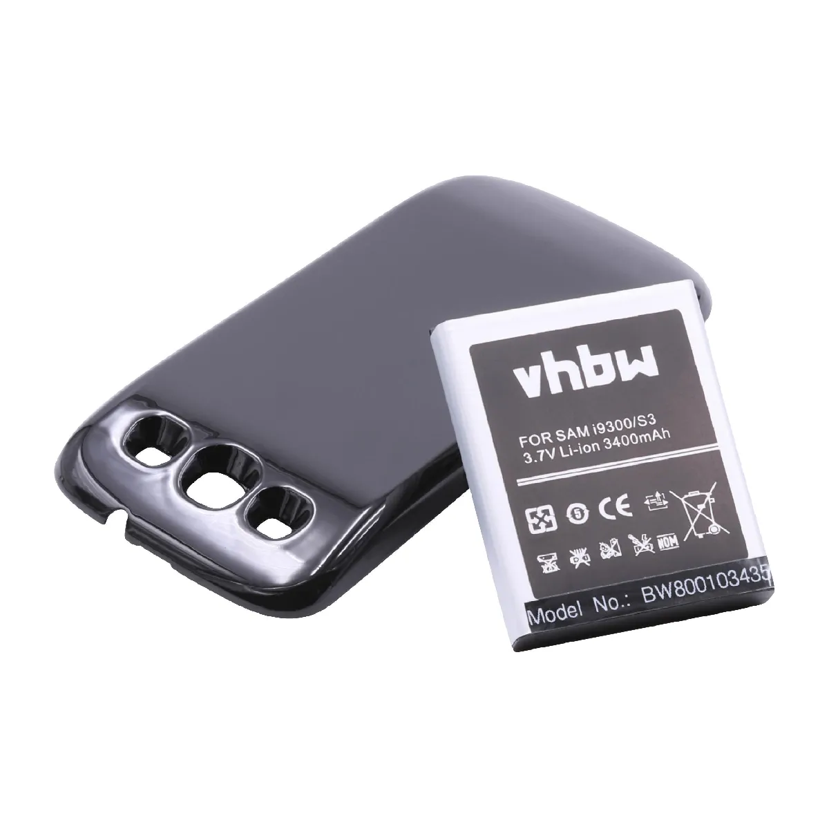 vhbw Batterie étendue 3400mAh (3.7 V) pour smartphone Samsung Galaxy S3, Galaxy SIII, GT-I9300, GT-I9305 LTE, GT-I9308, SGH-T999V comme EB-L1G6L.