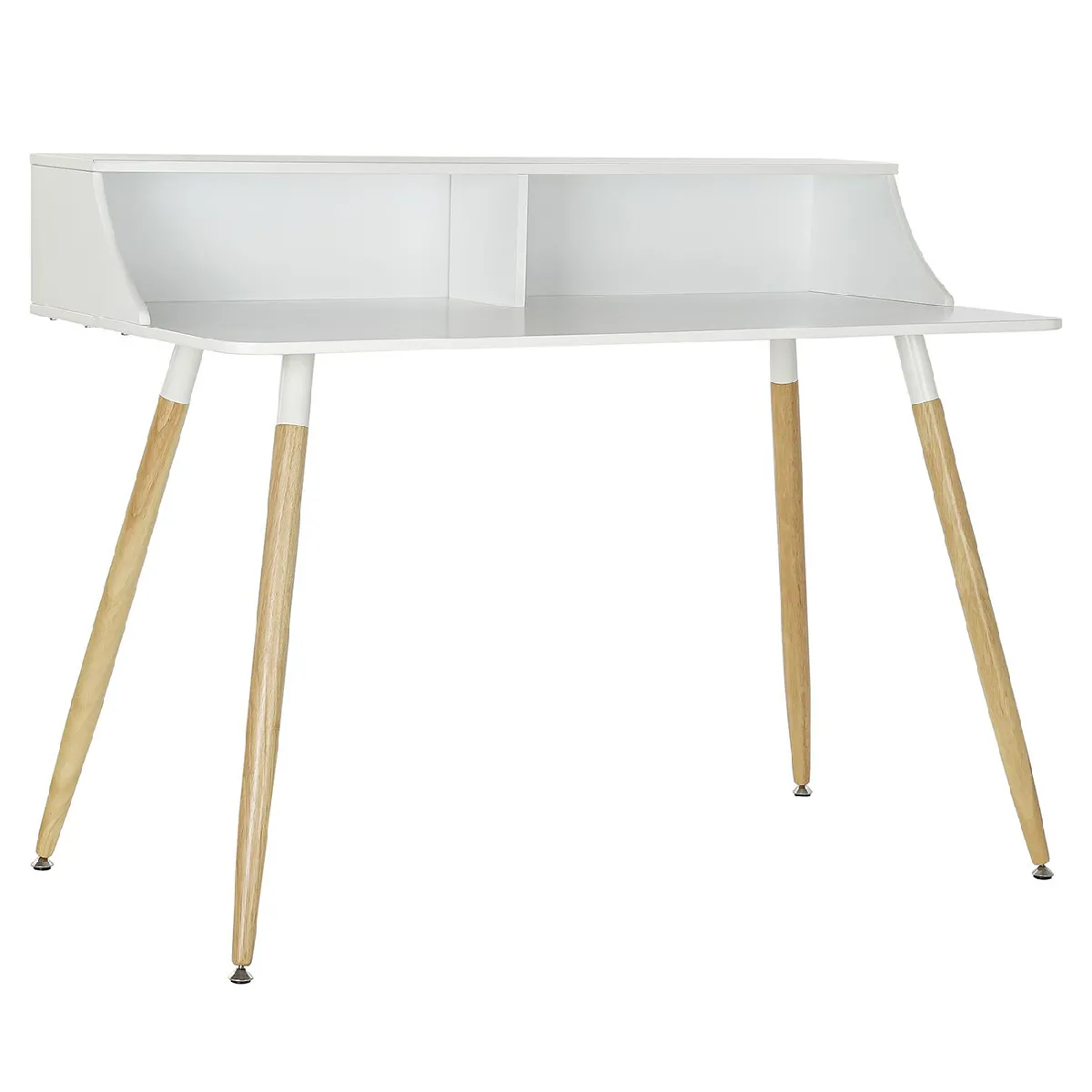 Bureau en MDF coloris blanc / naturel - Longueur 120 x Hauteur 92 x Profondeur 60 cm