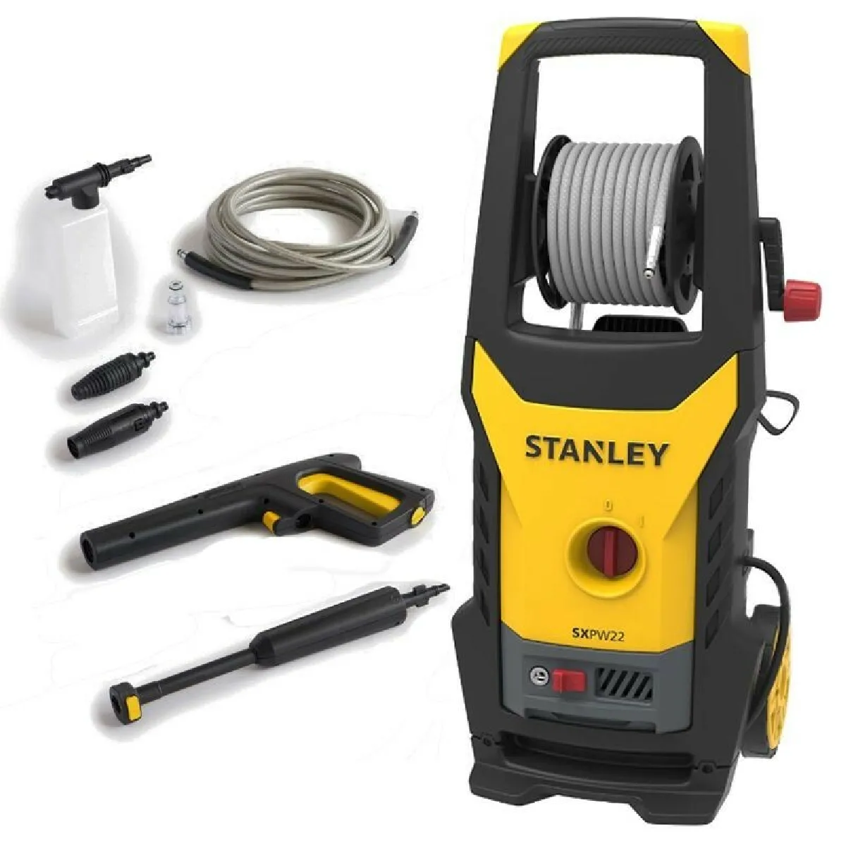 Nettoyeur haute pression STANLEY 2200W 150 bars SXPW22E laveur haute pression haute qualité enrouleur 8m accessoires