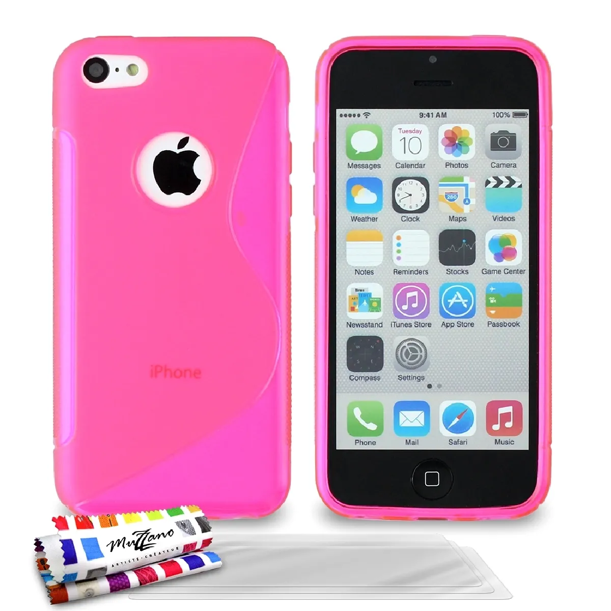 Coque + 3 Films APPLE IPHONE 5C ""Le S"" Rose