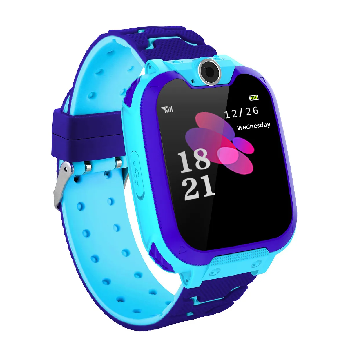 Montre téléphone pour enfant dial écran tactile caméra jeux musique lecteur montre SOS Smart Baby montre 312 ans garçon fille - Smartwatch (bleu)