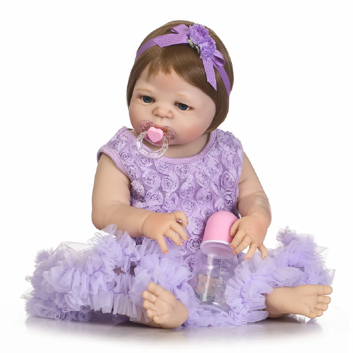 Poupée bébé régénérée quai silicone souple 22/55 cm réaliste poupée jeune fille mariée.