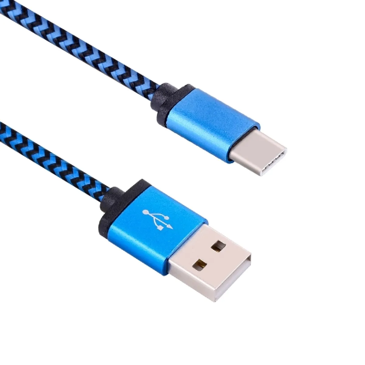 Câble bleu pour Samsung Galaxy S8 & S8 + / LG G6 / Huawei P10 & P10 Plus / Xiaomi Mi6 & Max 2 et autres Smartphones 1m tissé Style USB-C / Type-C 3.1 à USB 2.0 de charge de synchronisation de données,