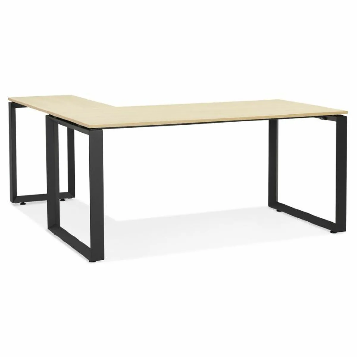 Bureau d'Angle Design Abigano 170cm Naturel & Noir