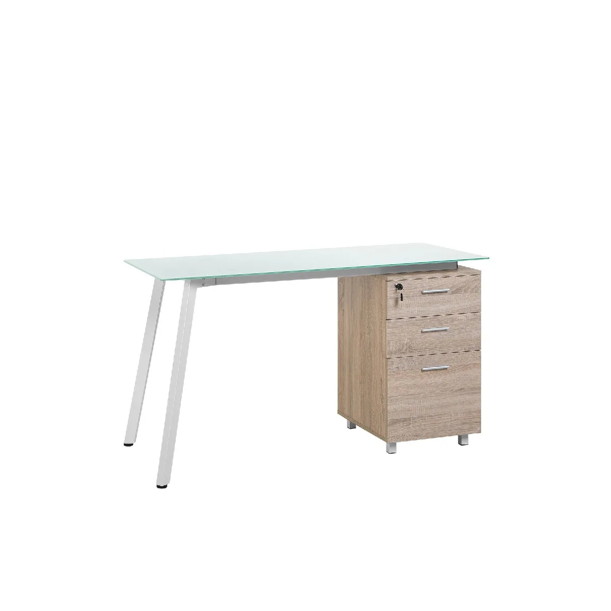 Bureau blanc/bois 130 x 60 cm MONTEVIDEO