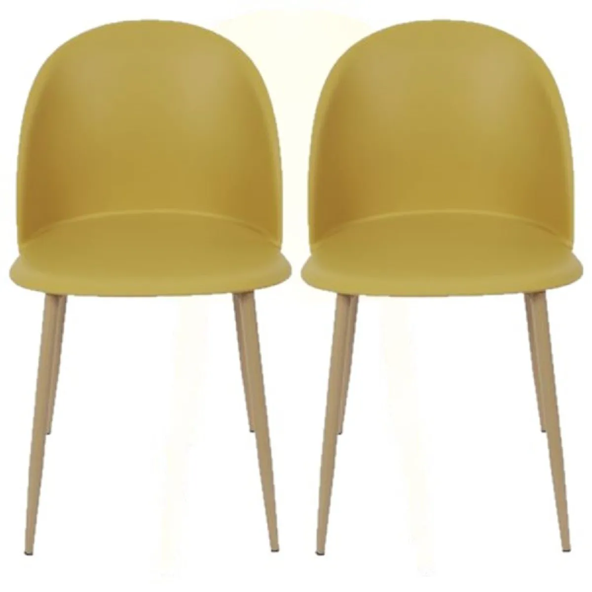 Lot 2 Chaises Scandinave Bergen - Jaune moutarde