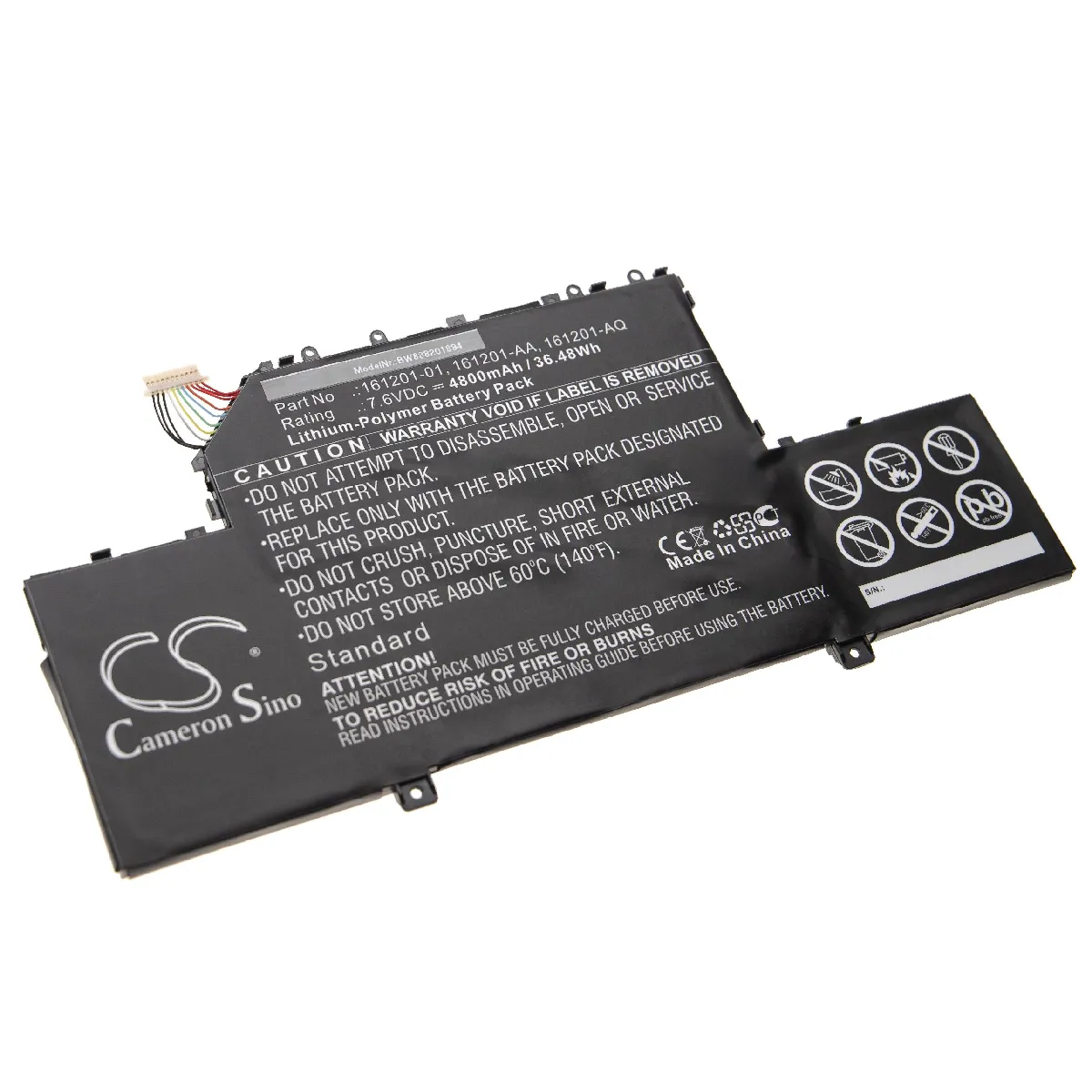 vhbw Batterie remplace Xiaomi 161201-01, 161201-AA, 161201-AQ pour laptop (4800mAh, 7,6V, Li-polymère)