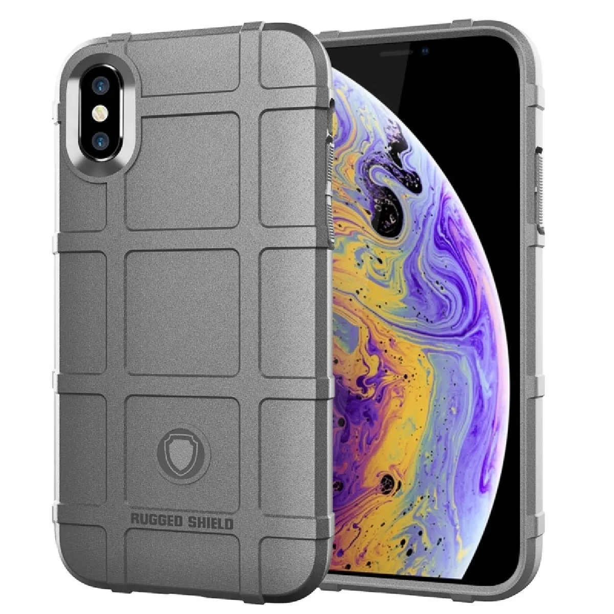 Coque TPU antichoc à couverture totale pour iPhone XS (Gris)