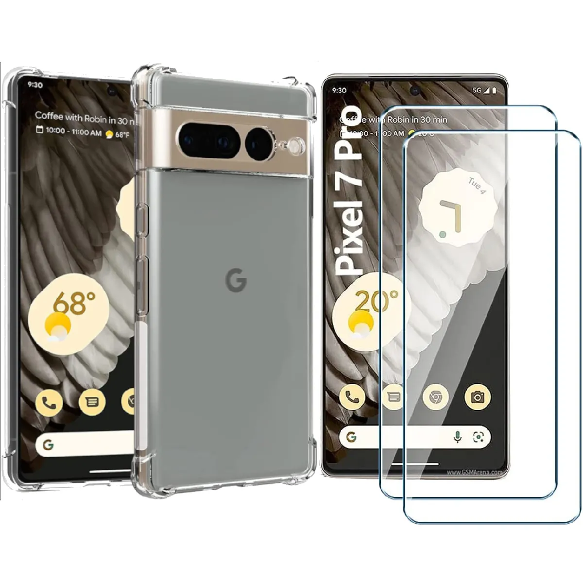 Coque Silicone Angles Renforces + 2 Vitres Protection Ecran Pour Google Pixel 7 Pro 5G Little Boutik®