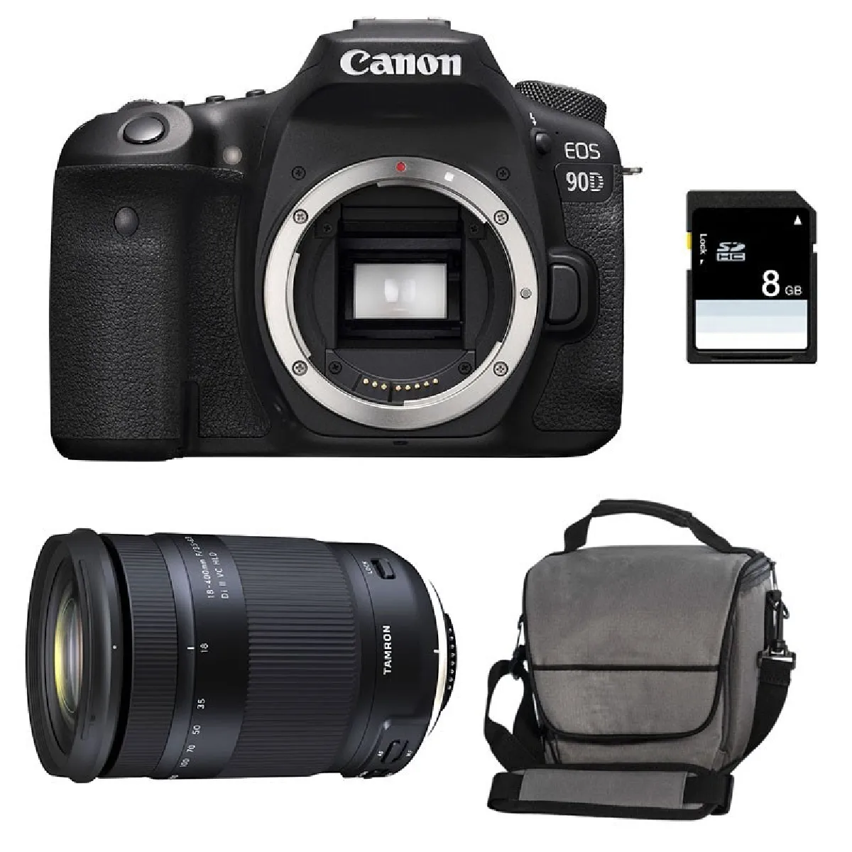 PACK CANON EOS 90D + TAMRON 18-400 VC + Sac + Carte SD 8Go