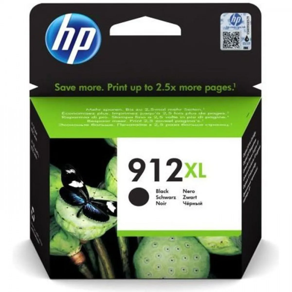 Cartouche d'Encre - Imprimante HP 912XL noire grande capacité authentique (3YL84AE) pour HP OfficeJet 8010 series/ OfficeJet Pro 8020 series