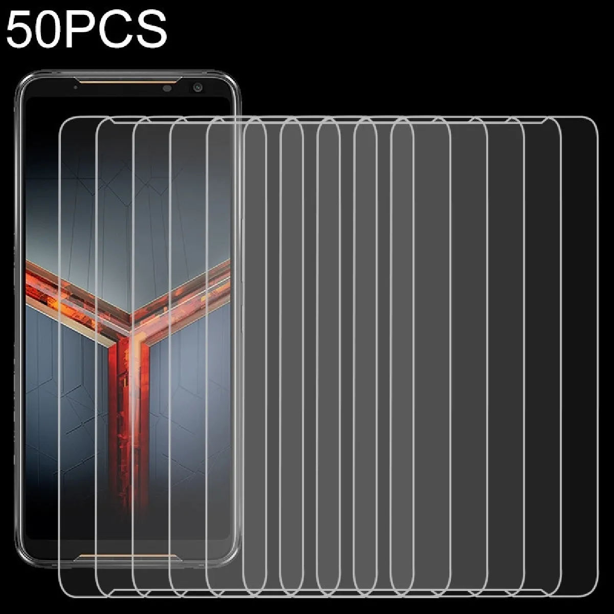 Protection Film de verre trempé non plein écran de 50 PCS pour ASUS ROG Phone 2 ZS660KL 2.5D