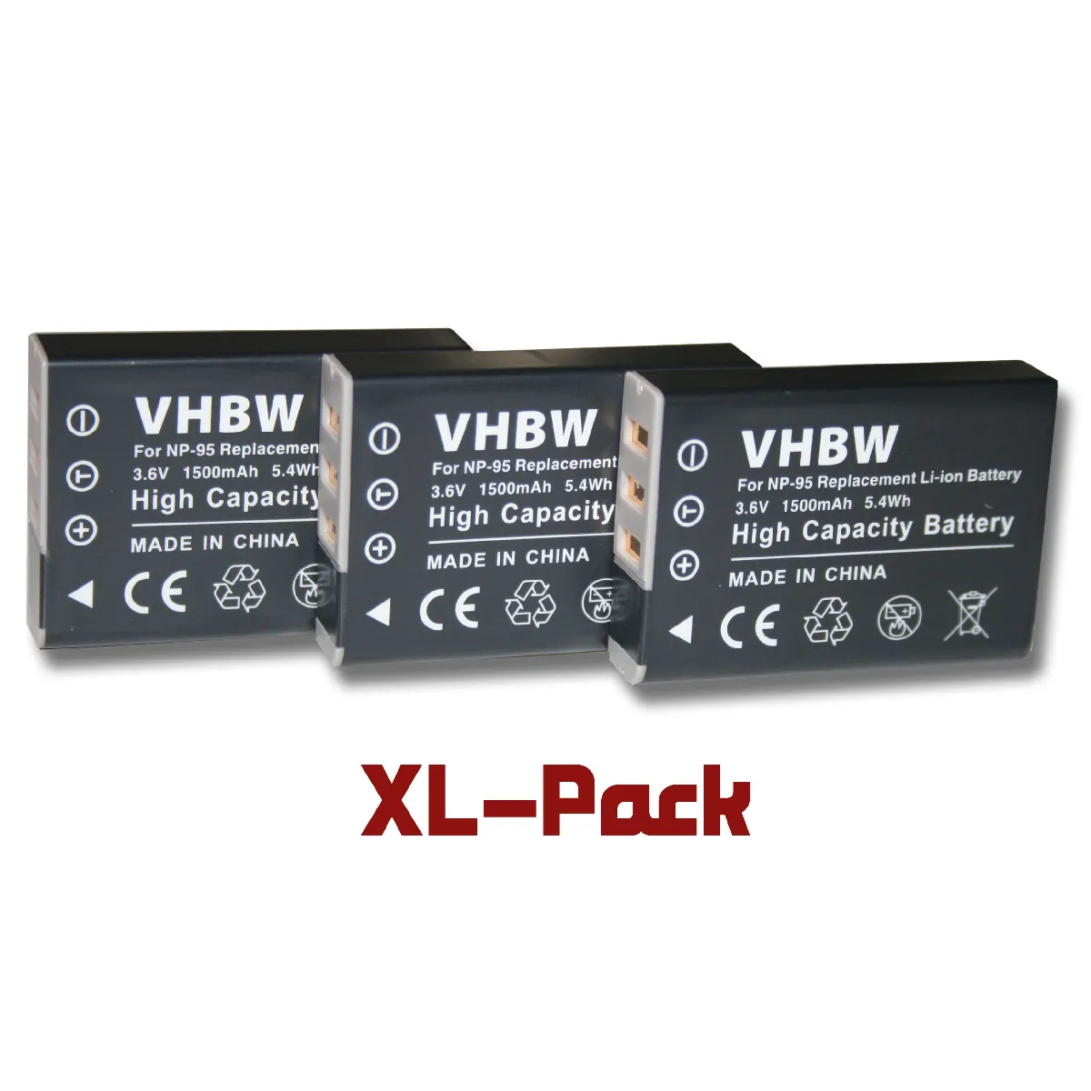 3x batteries vhbw de caméra SET pour Fujifilm Finepix X100T comme Fuji NP-95, Ricoh DB-90.