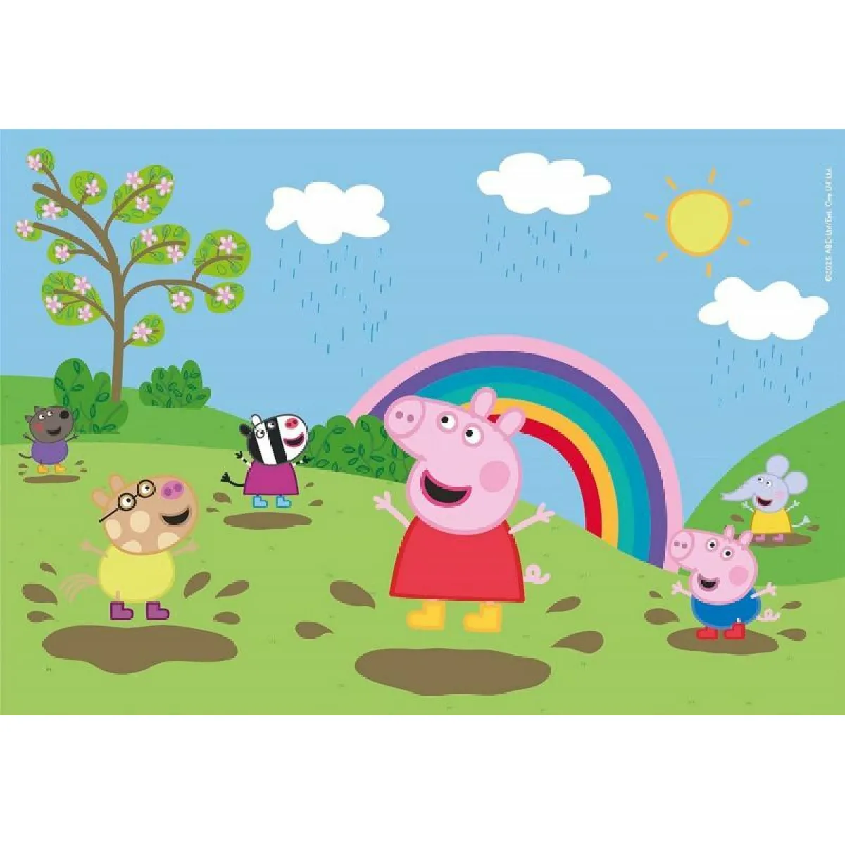 Clementoni- Peppa Pig Supercolor Pig-2x60 Enfants 4 Ans, Boîte De 2 (60 Pièces), Puzzle Dessin Animé-Fabriqué en Italie, 21622