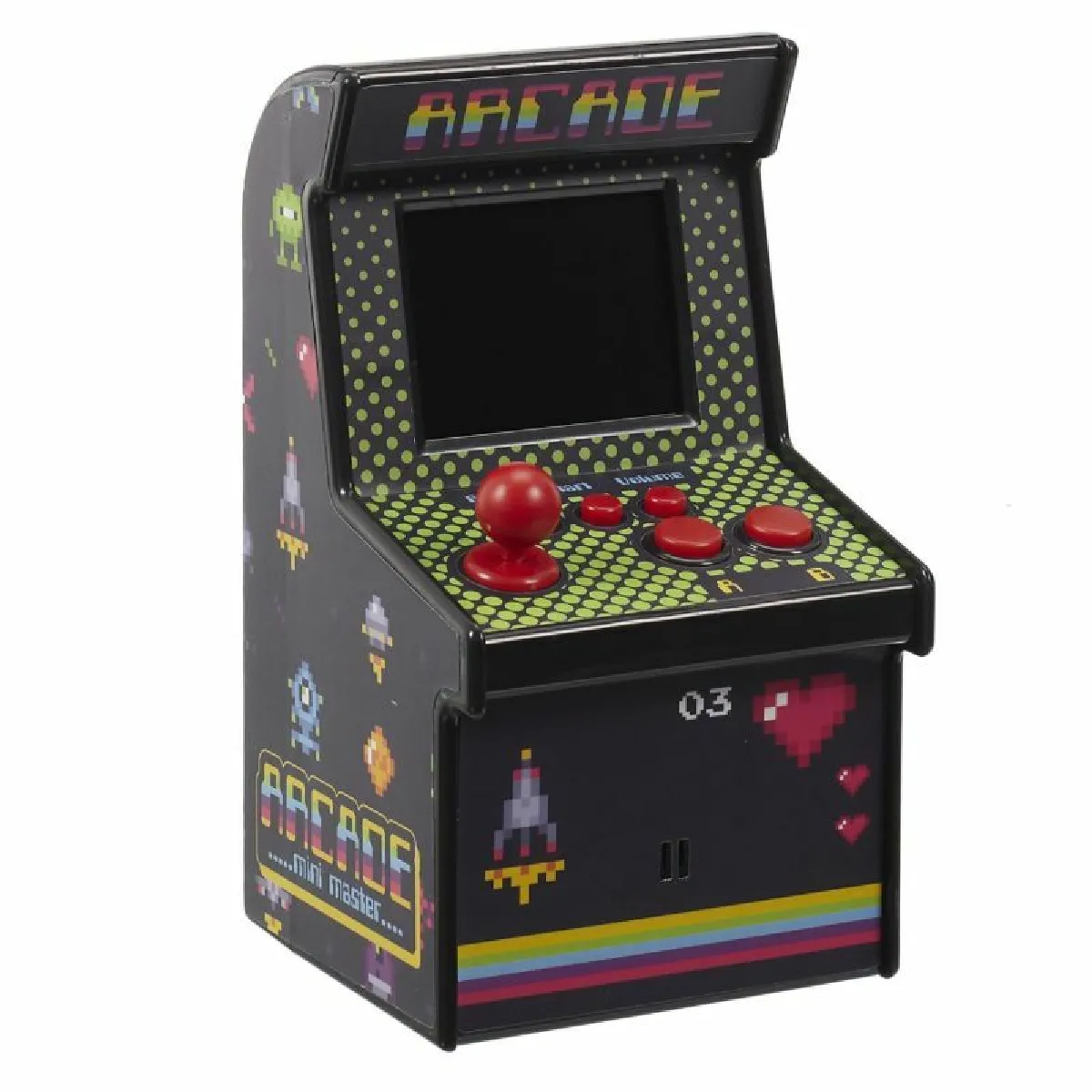 Mini Borne d'Arcade 240 Jeux Rétro 15cm Noir