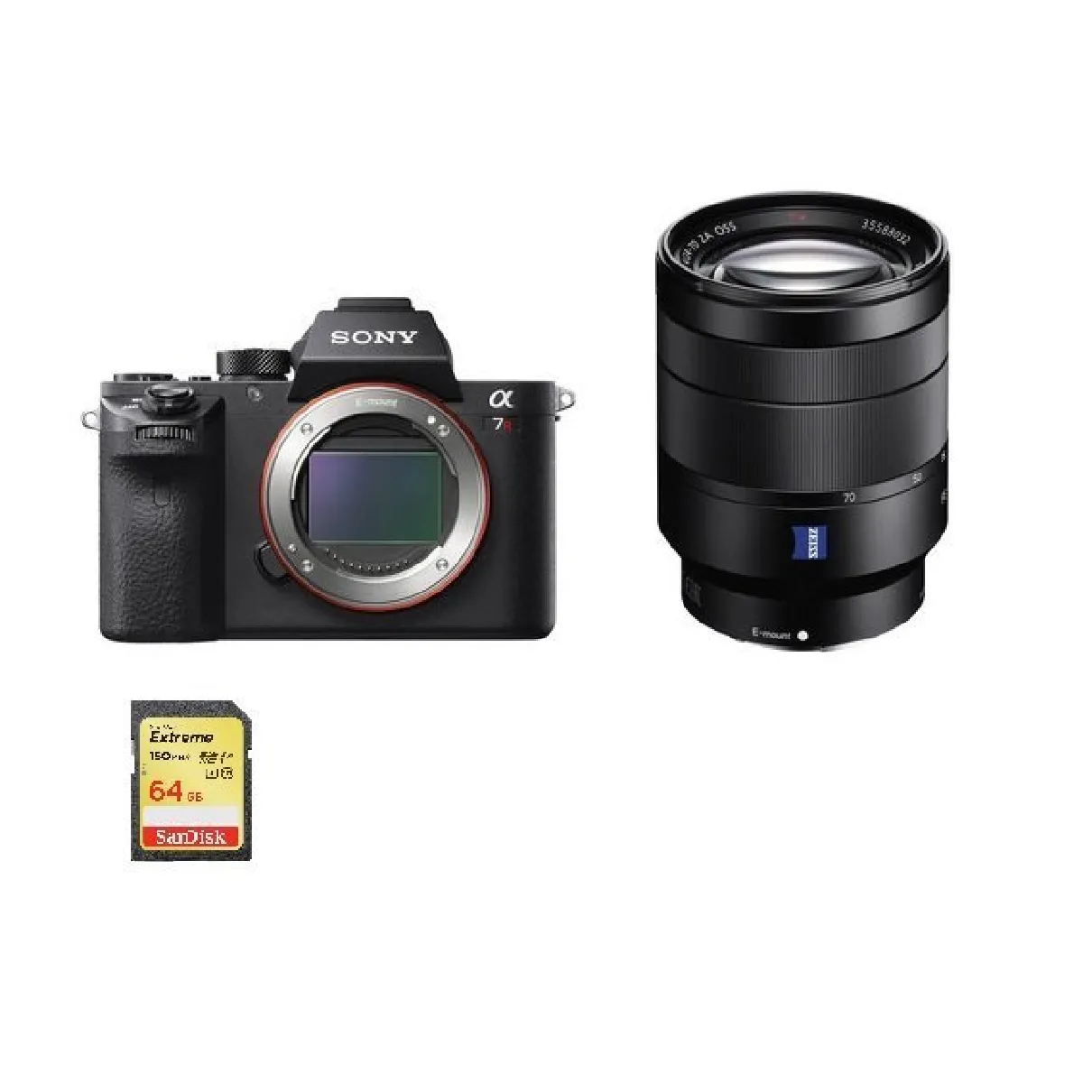 SONY A7R II + SEL 24-70MM F4 ZA OSS + 64GB SD card