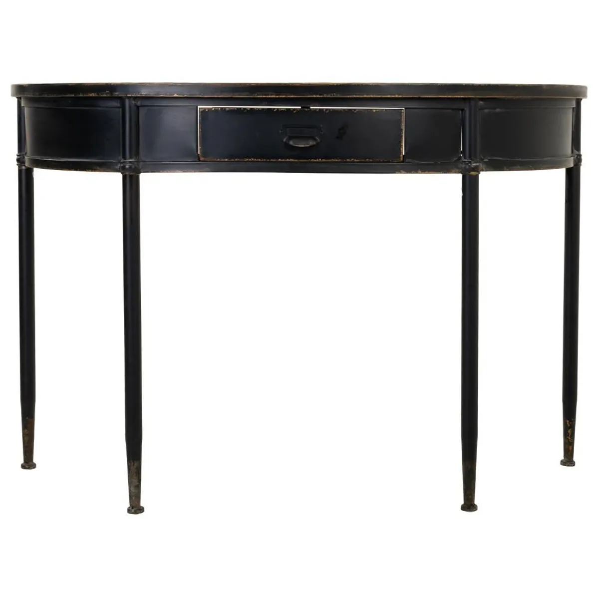 Meuble d'entrée, console d'entrée avec 1 tiroir en métal coloris noir - Longueur 120 x Profondeur 44 x Hauteur 80 cm