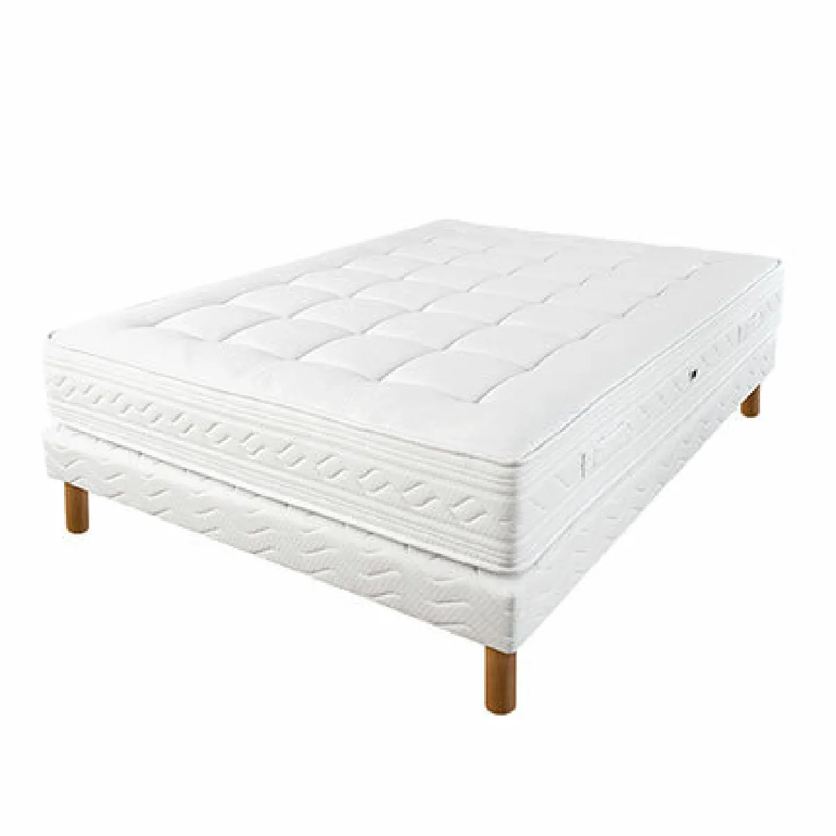 Ensemble matelas ressorts ensachés 160x200 cm capitonné + sommier