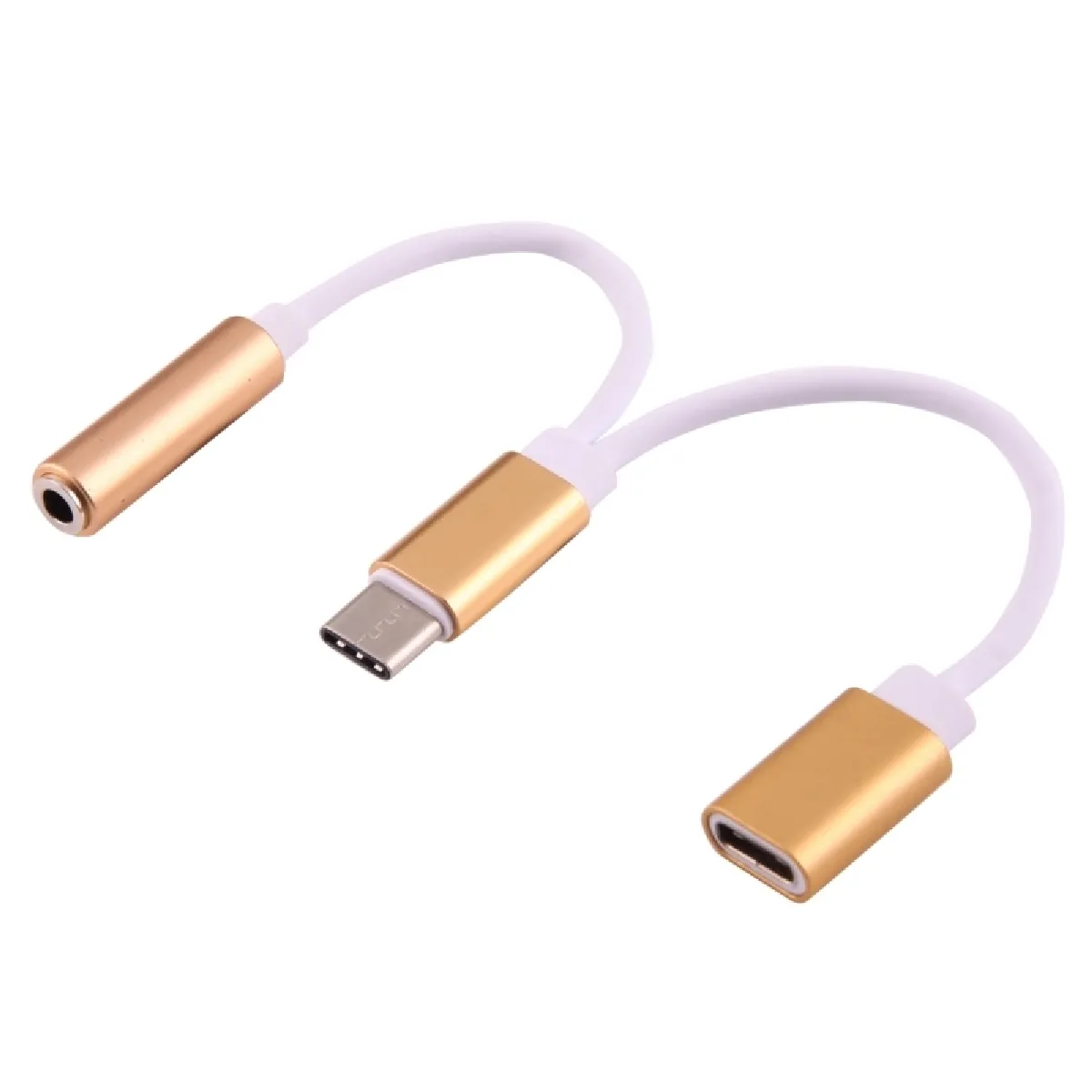 Câble or pour Samsung Galaxy S8 & S8 + / LG G6 / Huawei P10 & P10 Plus / Xiaomi Mi6 & Max 2 et autres Smartphones USB-C / Type-C Mâle à 3.5mm Femelle & Adaptateur audio de type C,