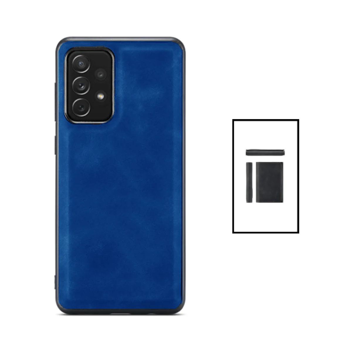 Kit Coque MagneticLeather + Carteira Magnetic Wallet pour Samsung Galaxy A52 - Bleu