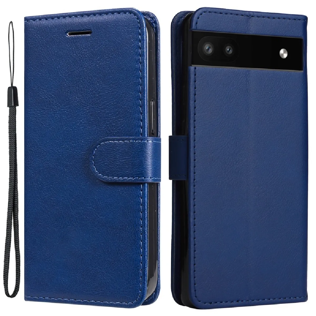 Housse pour Google Pixel 6a 5G - etui coque pochette portefeuille + film ecran - BLEU