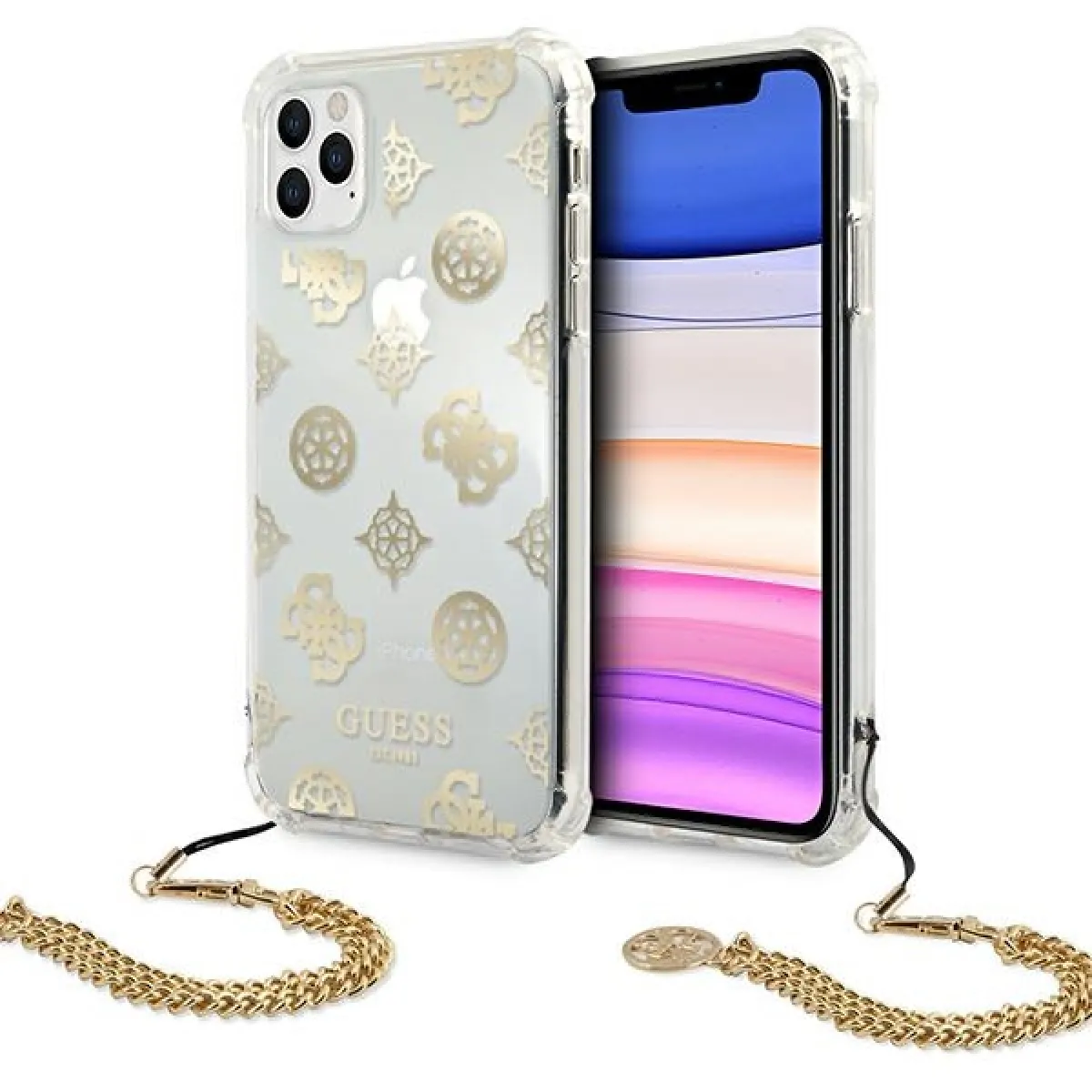 guess guhcn58kspego iphone 11 pro 5,8" zloty/gold coque dur peony chain collection