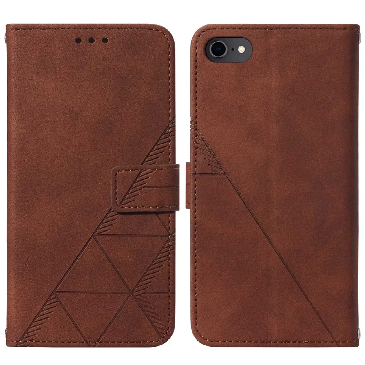 Etui en PU fermeture magnétique, motif lignes marron pour votre iPhone 6 4.7-pouces/7 4.7 pouces/8 4.7 pouces/SE (2nd Generation)