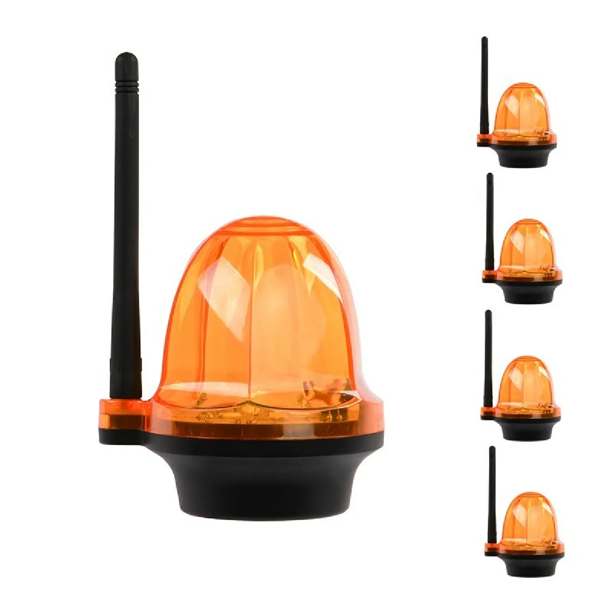 Pack de 5 Feu clignotant portail et garage 12 24 220V, LED d’alarme YET6139 sans fil Orange lumière stroboscopique pour l’automatisation portail électrique porte de Garage volet roulant