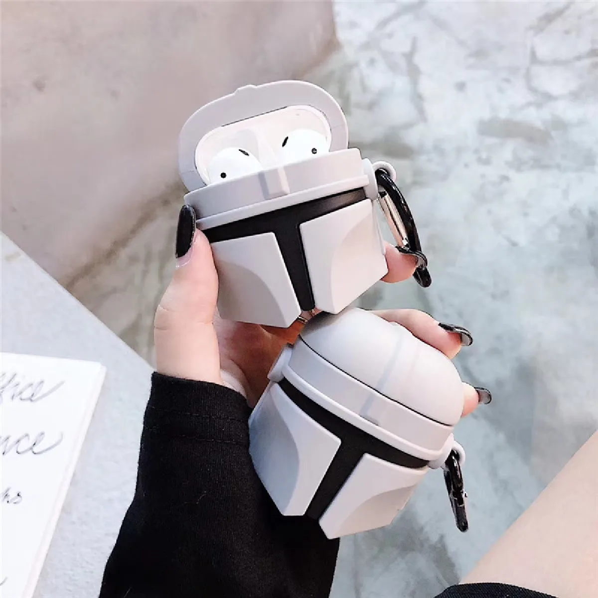 Airpods Coque Housse Étui Protecteur Compatible pour AirPods 3-casque star wars mandalorien