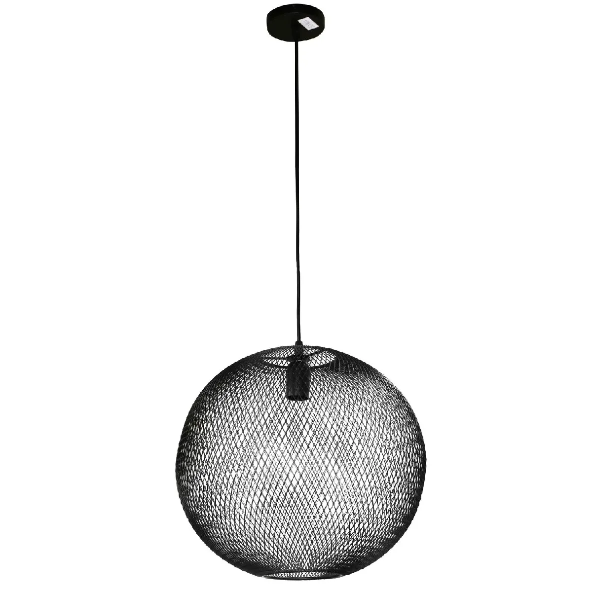 Plafonnier design industriel rond en métal Spirit - H. 118 cm - Noir