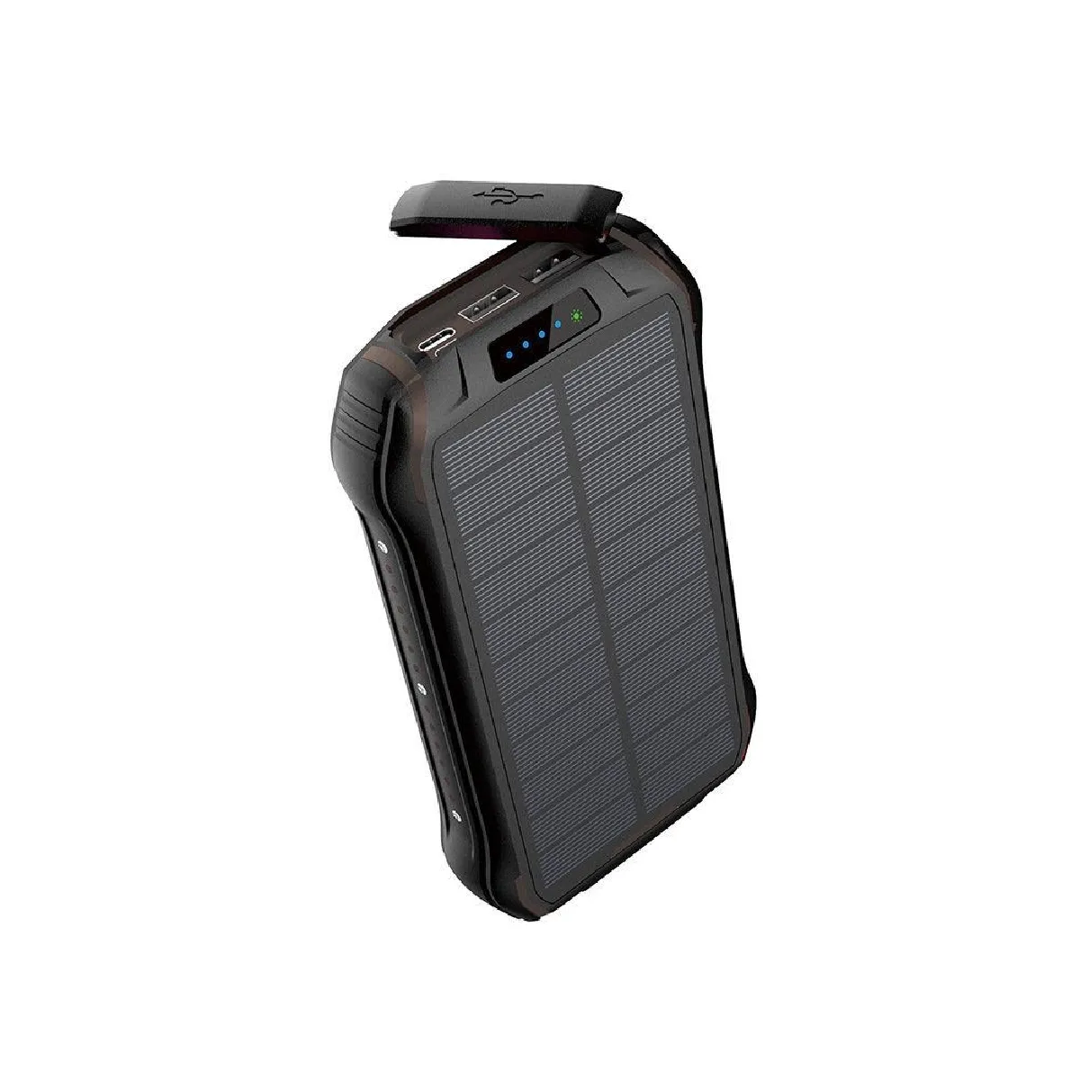 Solar Power Bank Wireless Portable Chargeur externe Batterie de charge rapide étanche chargeur de téléphone portable 26800mAh,(noir)