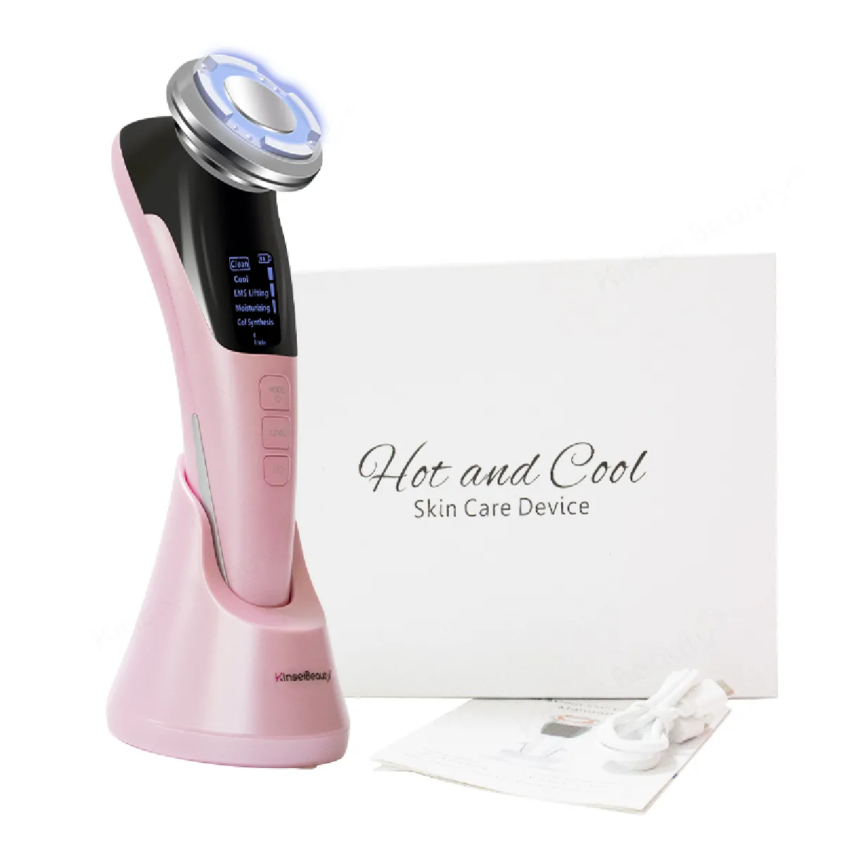 Micro appareil de massage facial EMS actuel pour la beauté du visage,masseur sonique à vibration, enlève les rides, dispositif de lifting chaud et froid ultra,