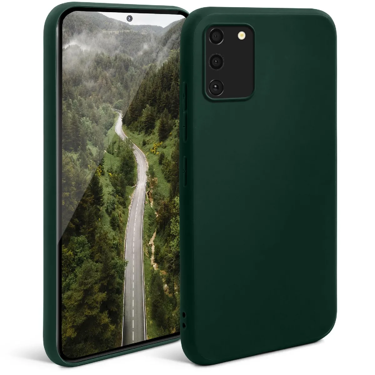 Moozy Minimalist Series Coque en silicone pour Samsung S10 Lite, vert nuit – Finition mate fine et souple en TPU