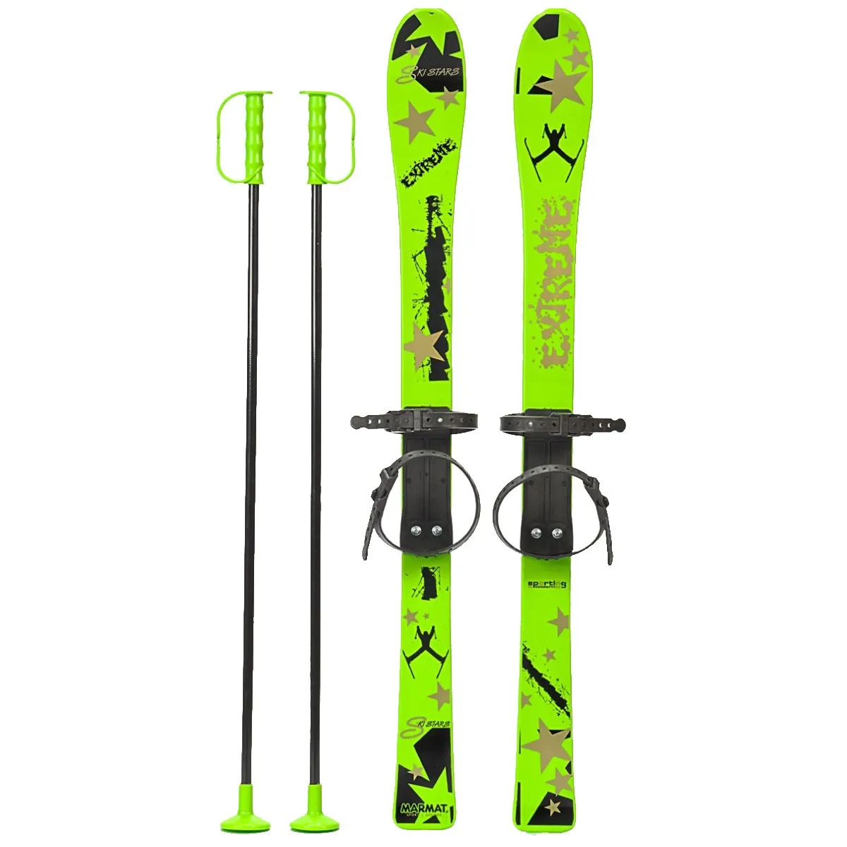 SKI Jeu et apprentissage enfant avec bâtons Vert 90 CM