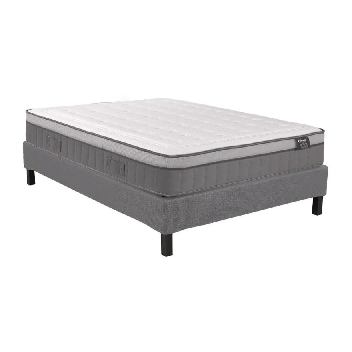 Ensemble 140 x 190 cm sommier déco en kit + matelas ressorts ensachés 7 zones et mémoire de forme ASGARD de YSMÉE ép.30cm - ASGARD de YSMÉE