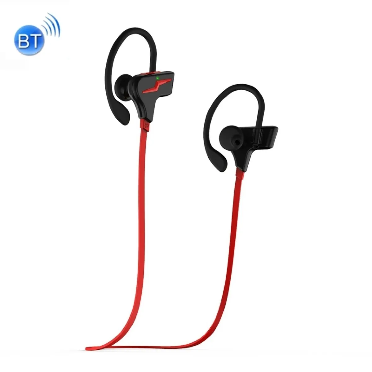 Ecouteur Bluetooth pour iPhone sans fil stéréo Sport Crochet d'oreille écouteurs avec contrôle du volume Mic Soutien Handfree Appel Samsung HTC Sony et Smartphones Rouge