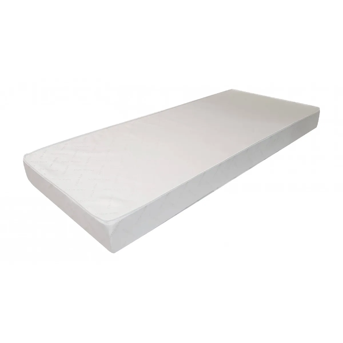 Matelas orthopédique pour lit simple en mousse polyuréthane et revêtement coton, coloris blanc, 190 x 16 x 80 cm.