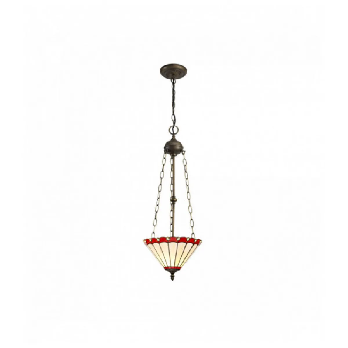 Suspension Tiffany Calais 3 Ampoules Rouge 22 Cm