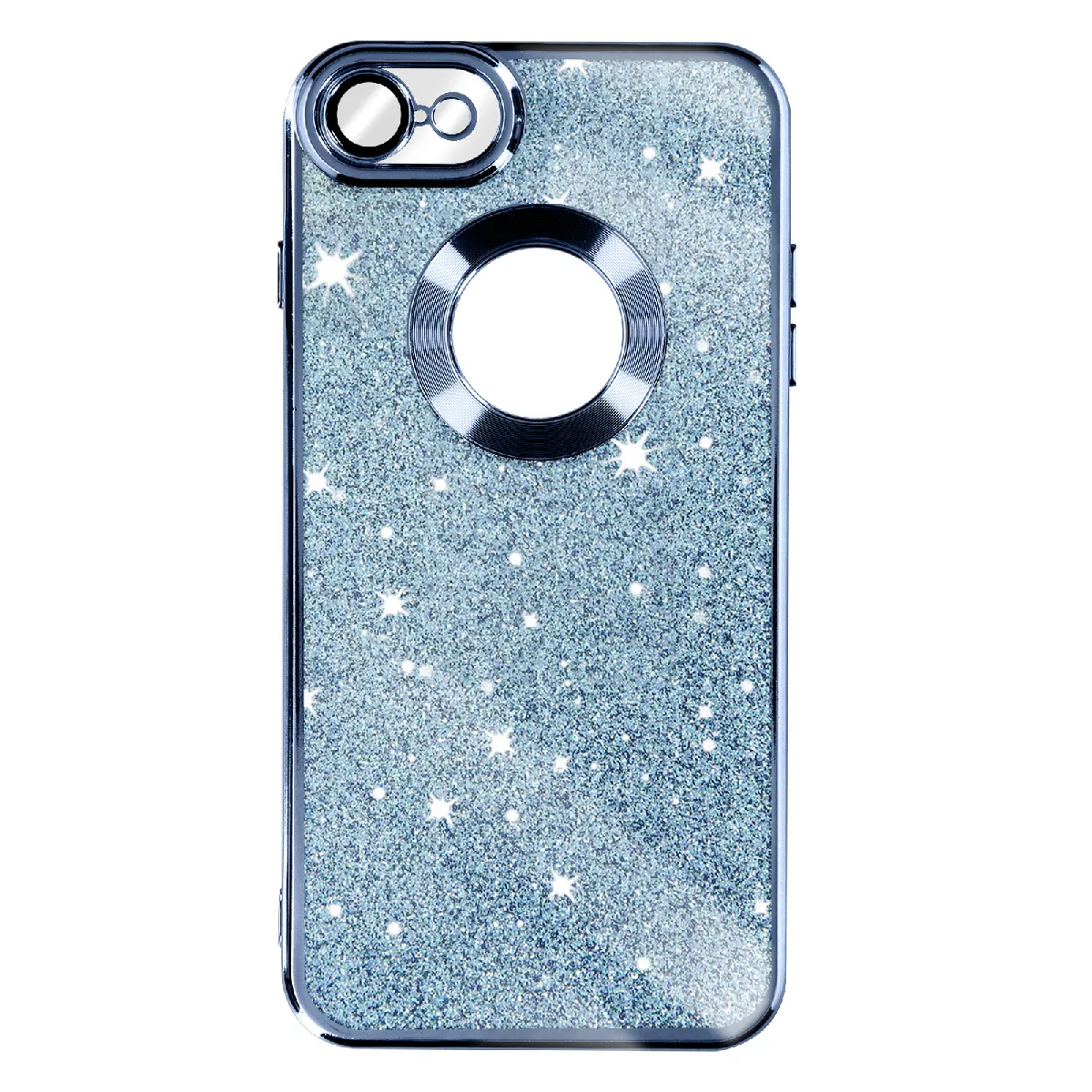 Coque iPhone SE 2020 Paillette Bleu