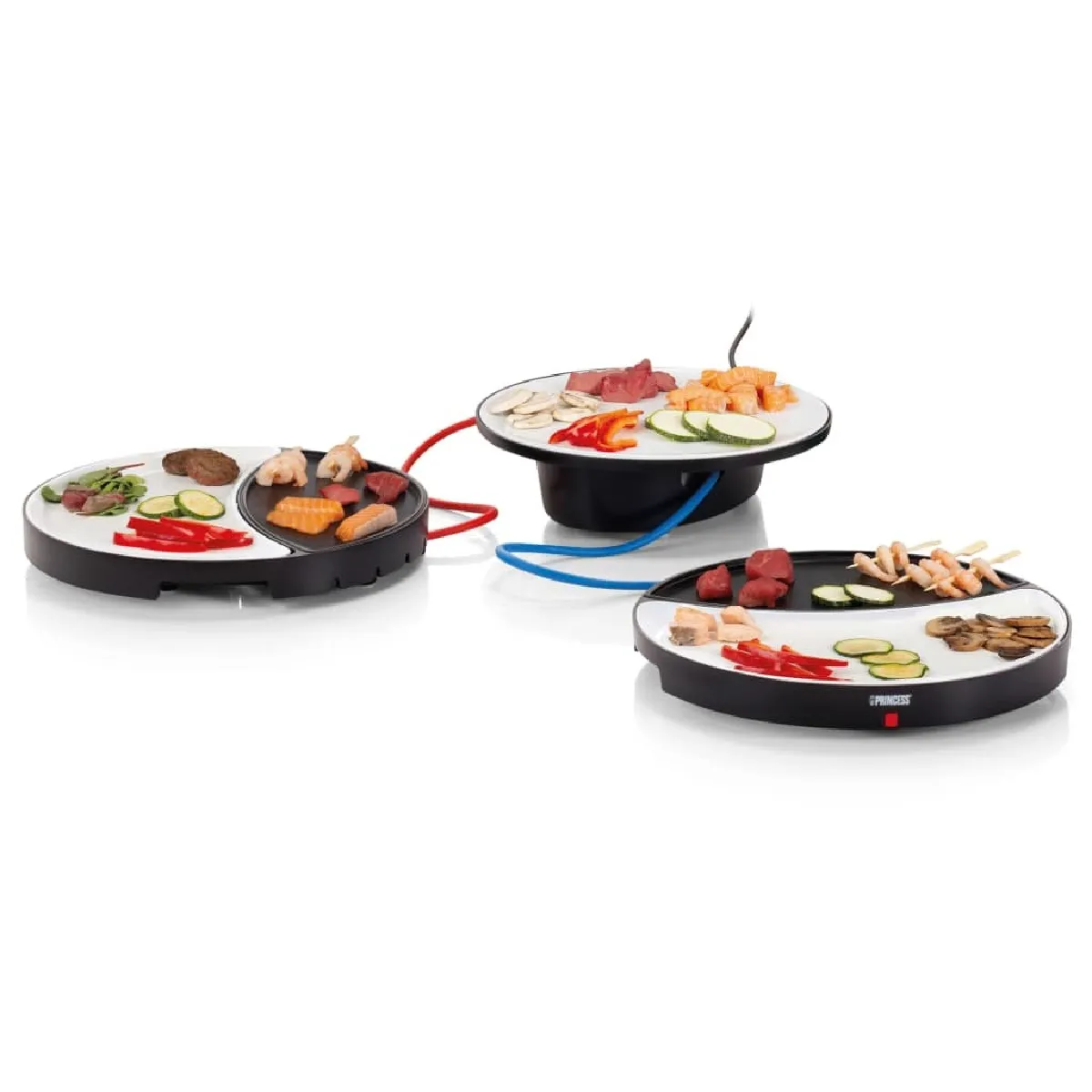 Princess Gril de table pour 2 personnes Dinner4All 500 W Blanc et noir