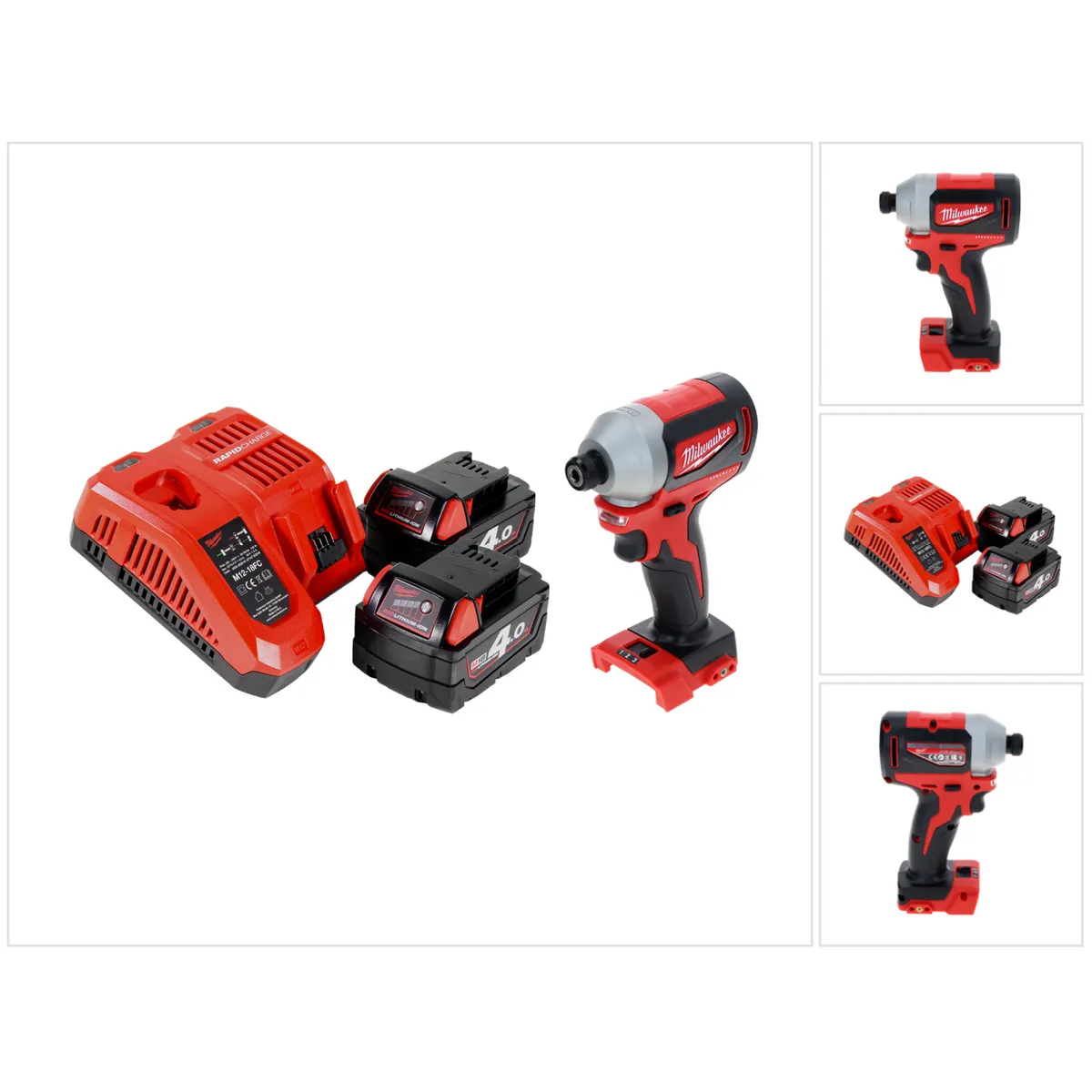 Milwaukee M18 BLID2-402FC Visseuse à choc sans fil 180Nm 1/4" Brushless 18V + 2x Batteries 4,0Ah + Chargeur