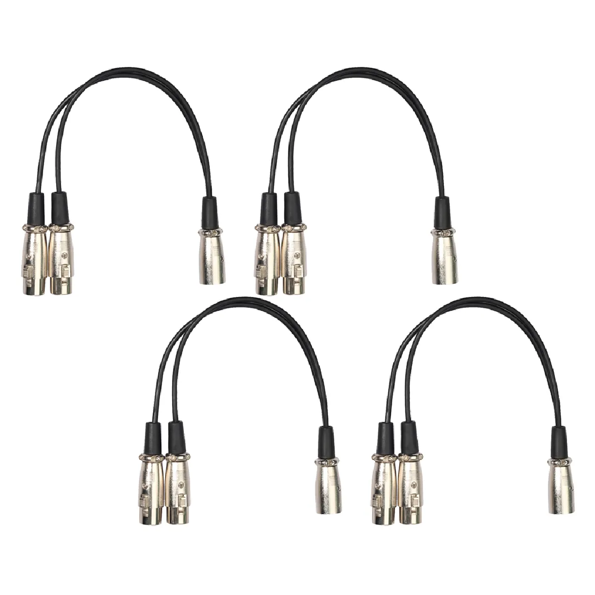 4pcs XLR Jack à 2 XLR Prises Adaptateur Câble Cordon Splitter Câble