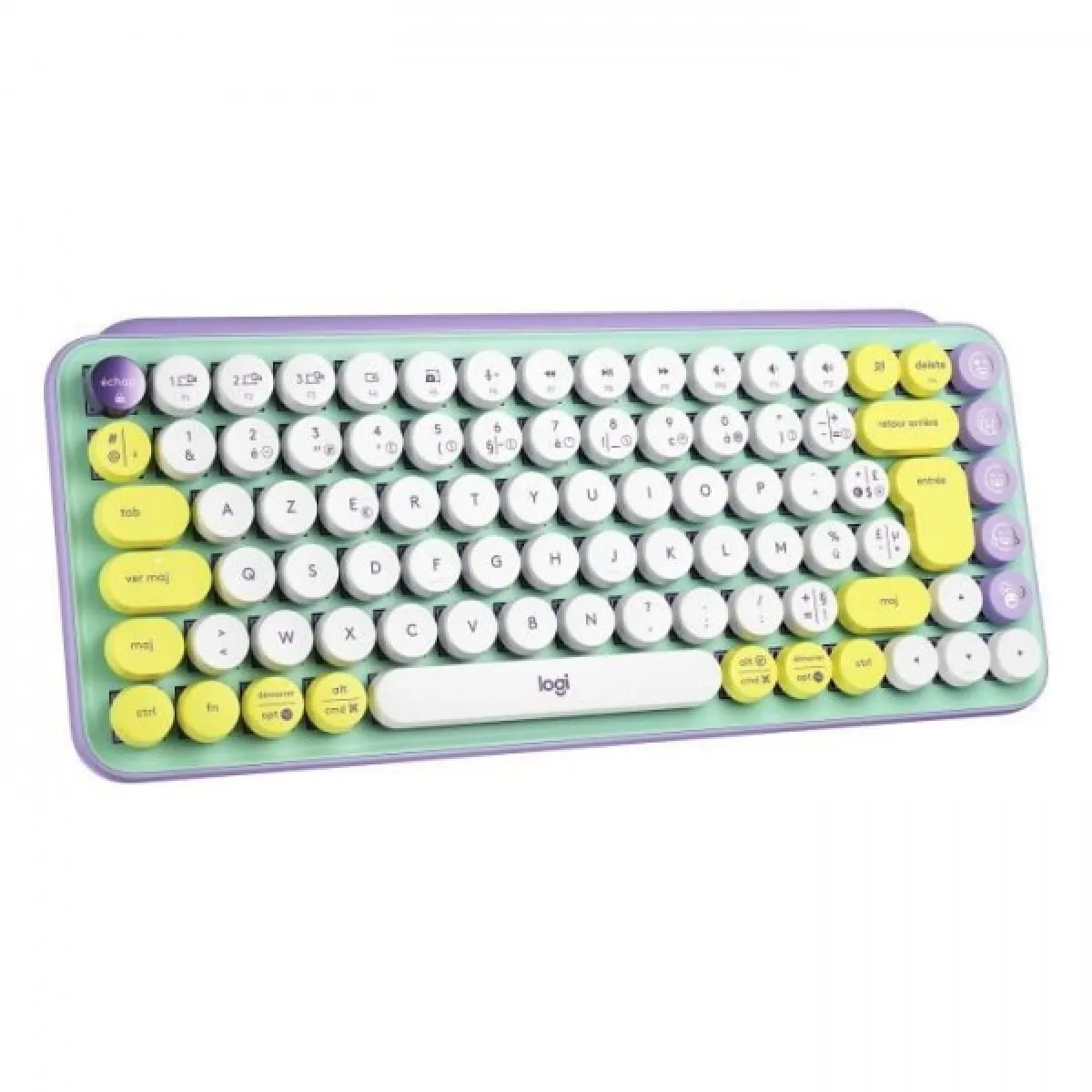 Clavier Sans Fil Logitech POP Keys Mécanique avec Touches Emoji Personnalisables, Bluetooth ou USB, Design Compact Durable - Me